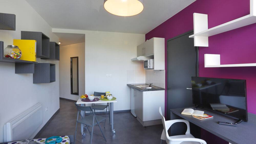Intérieur d'un studio Nemea Villeneuve Métropole